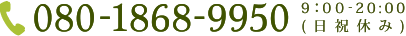 電話受付時間：9:00–20:00